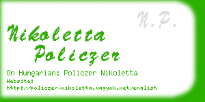 nikoletta policzer business card